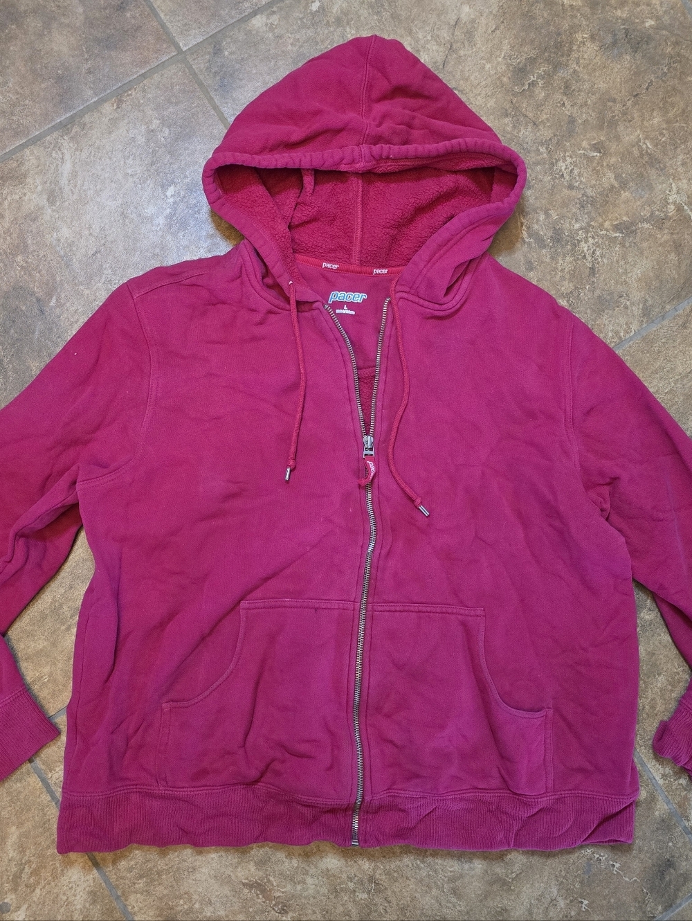 Dark Pink | PACER | Oversized Zip Up